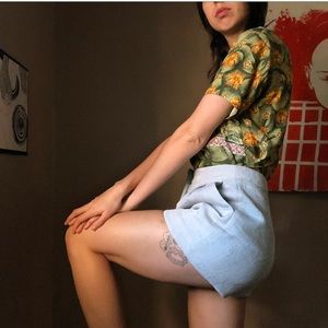 Molly Green light blue high waisted shorts